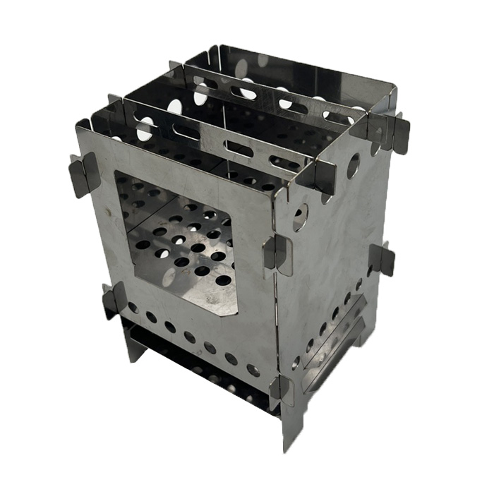 The wood chip stove is a field-fired 1 mm wood chip